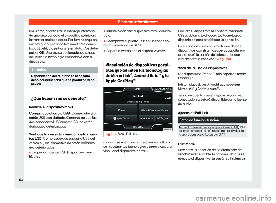 Seat Arona 2020  Manual del propietario (in Spanish) Sistema Infotainment
Por 