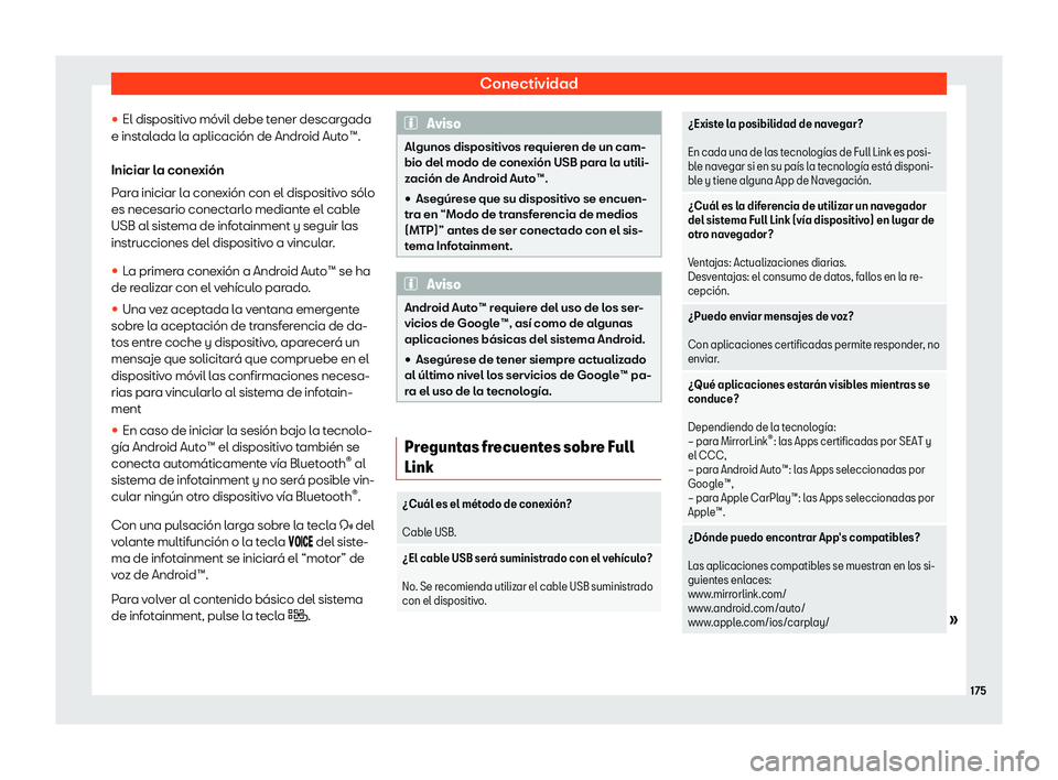 Seat Arona 2020  Manual del propietario (in Spanish) Conectividad
