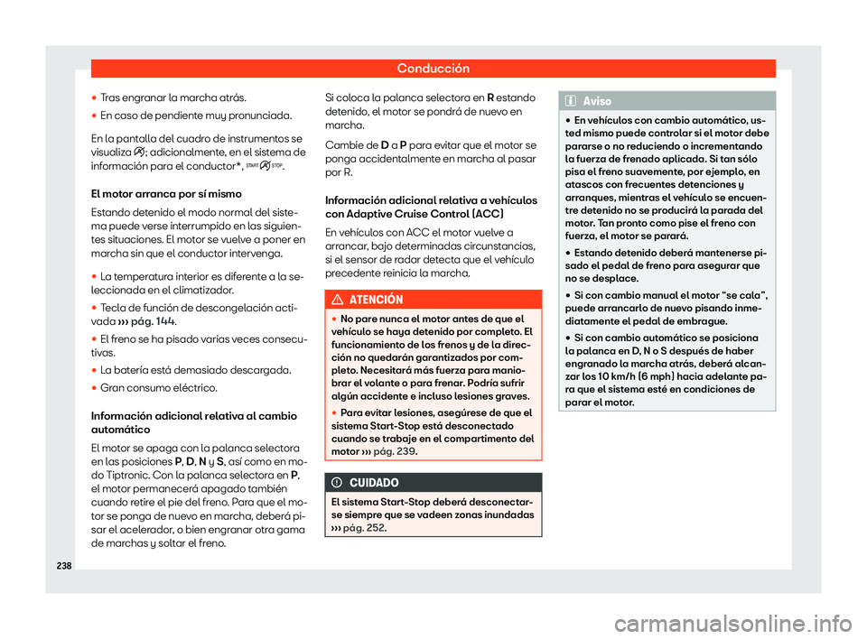 Seat Arona 2020  Manual del propietario (in Spanish) Conducci