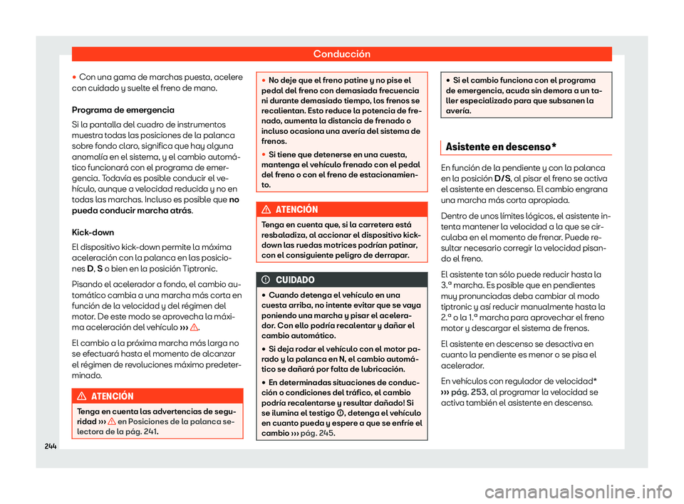 Seat Arona 2020  Manual del propietario (in Spanish) Conducci