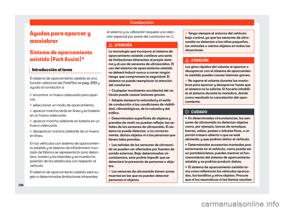 Seat Arona 2020  Manual del propietario (in Spanish) Conducci