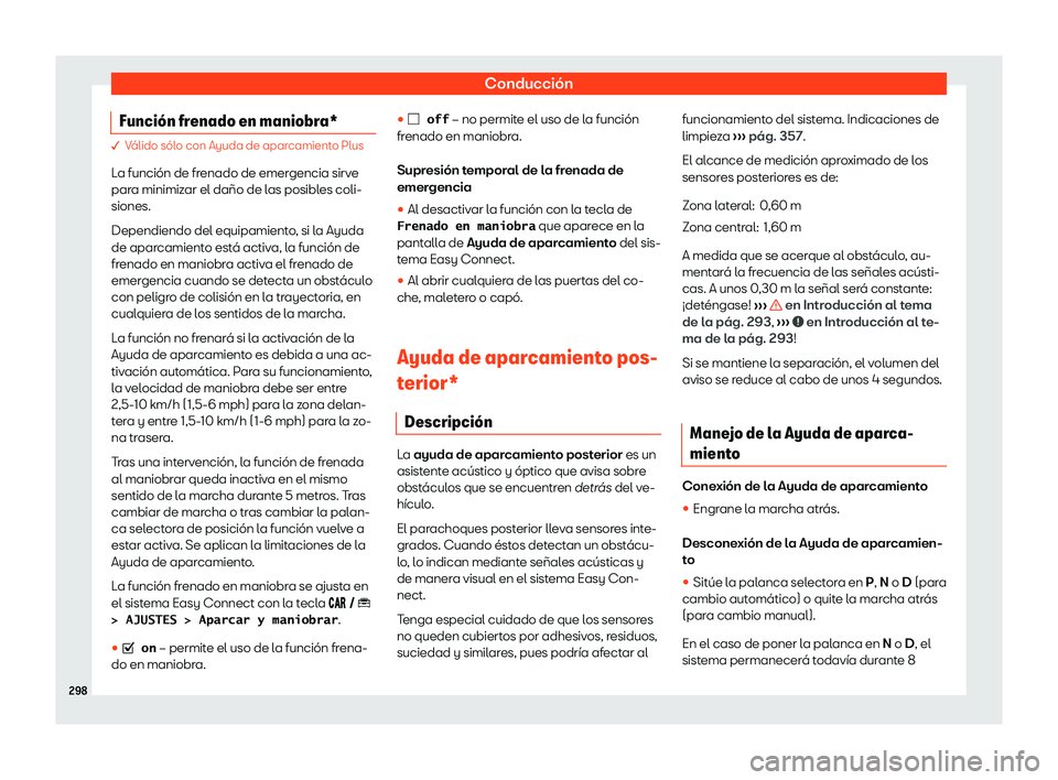 Seat Arona 2020  Manual del propietario (in Spanish) Conducci