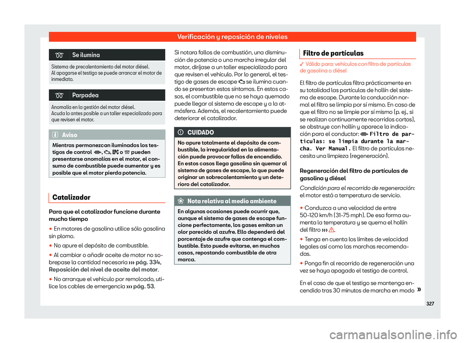 Seat Arona 2020  Manual del propietario (in Spanish) Verificaci
