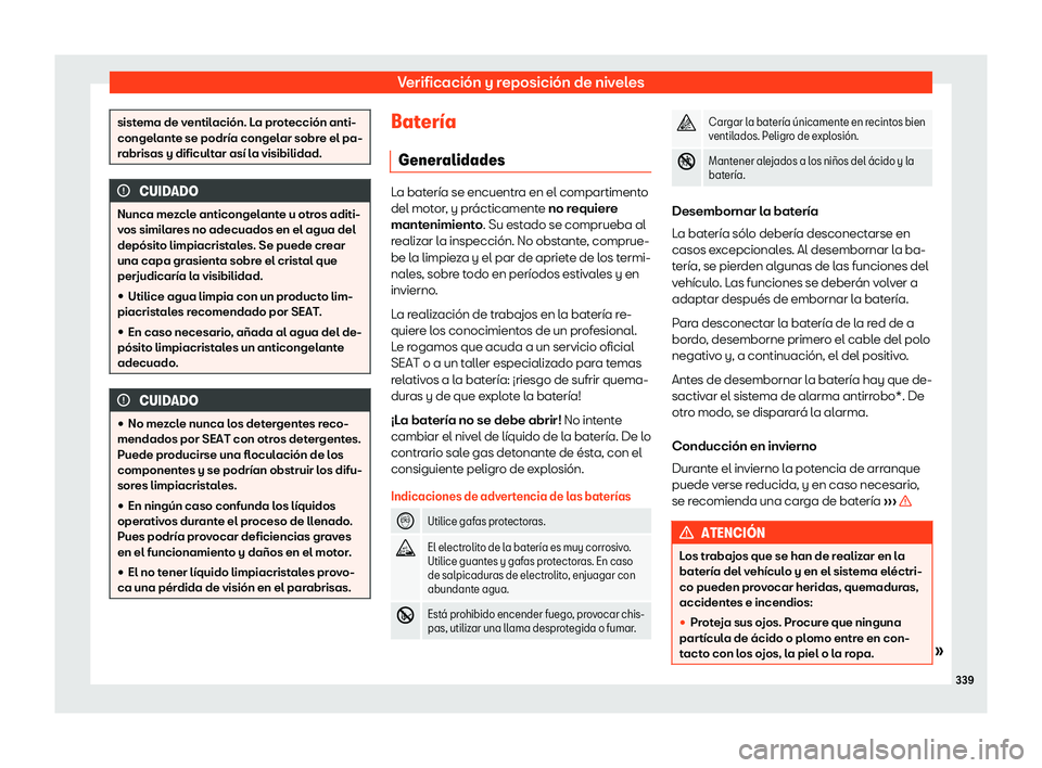 Seat Arona 2020  Manual del propietario (in Spanish) Verificaci