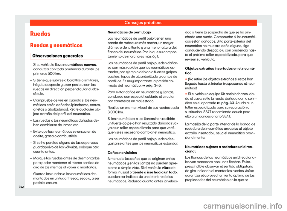 Seat Arona 2020  Manual del propietario (in Spanish) Consejos pr