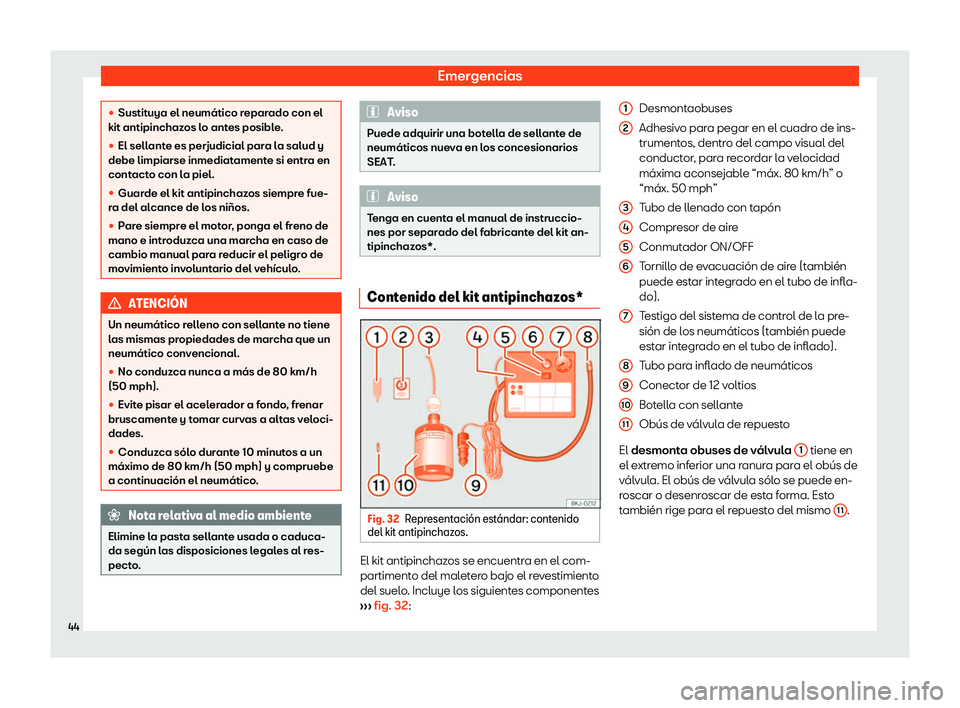Seat Arona 2020  Manual del propietario (in Spanish) Emergencias
