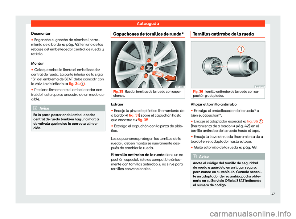 Seat Arona 2020  Manual del propietario (in Spanish) Autoayuda
Desmontar
