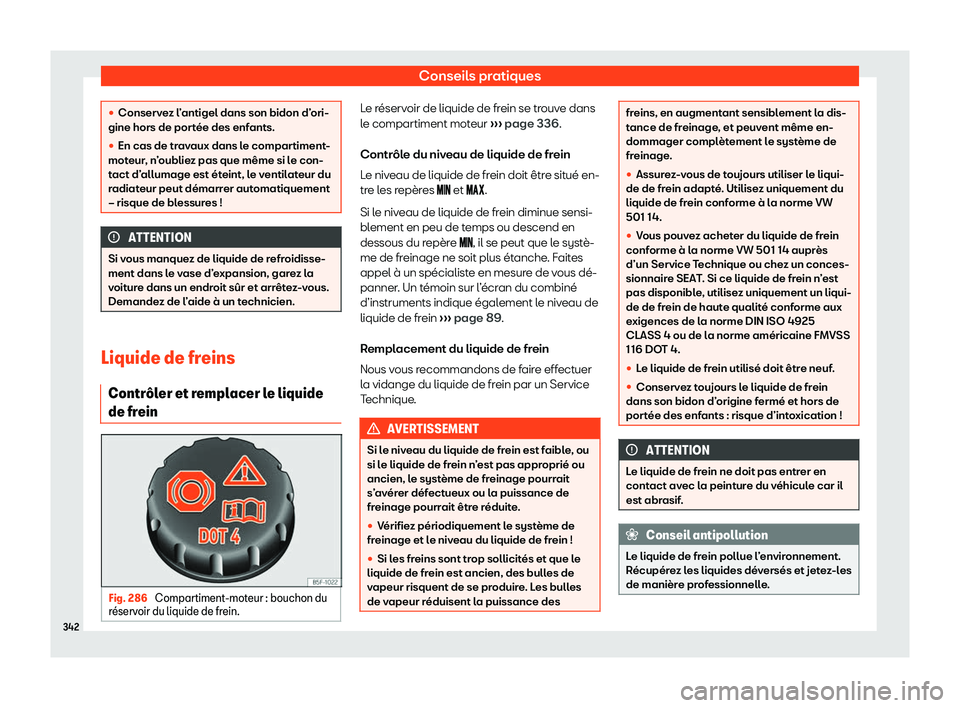 Seat Arona 2020  Manuel du propriétaire (in French)  Conseils pratiques
