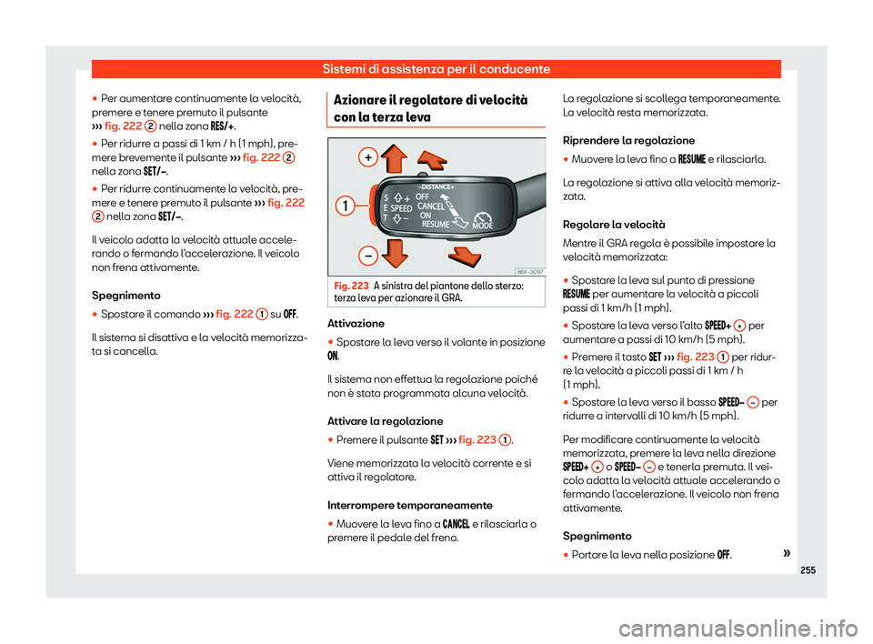 Seat Arona 2020  Manuale del proprietario (in Italian) Sistemi di assistenza per il conducente
