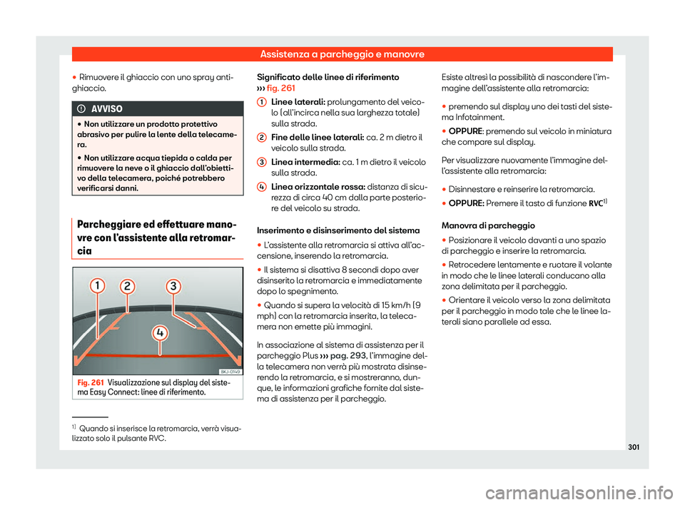 Seat Arona 2020  Manuale del proprietario (in Italian) Assistenza a parcheggio e manovre
