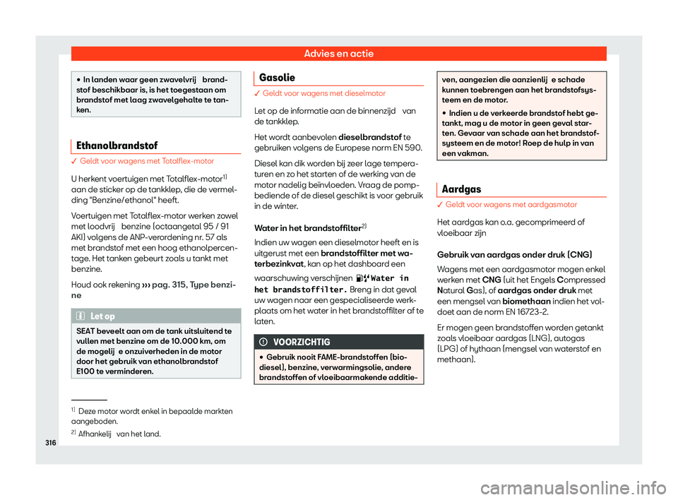Seat Arona 2020  Handleiding (in Dutch) Advies en actie
