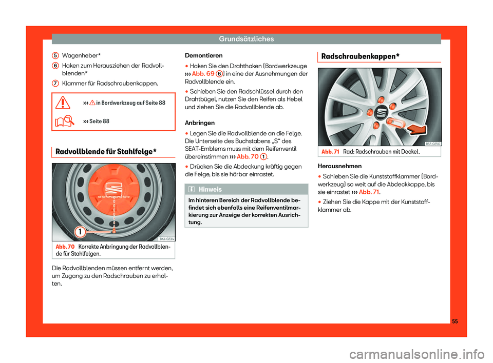 Seat Arona 2019  Betriebsanleitung (in German) Grunds