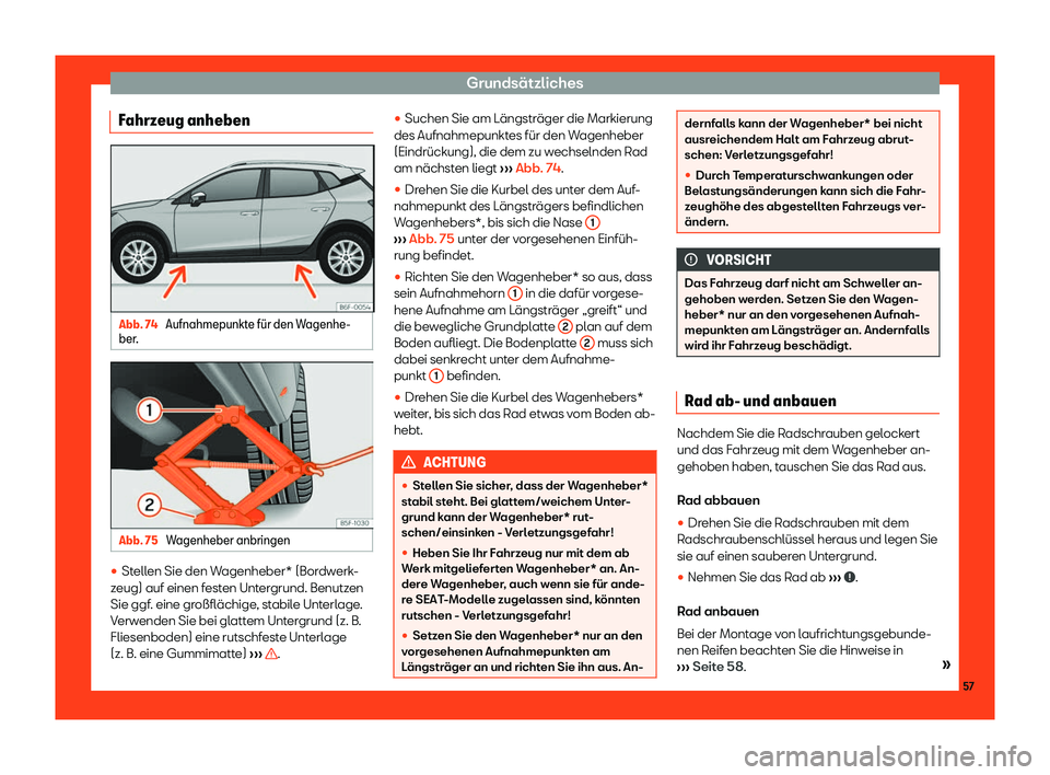 Seat Arona 2019  Betriebsanleitung (in German) Grunds