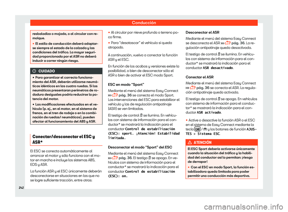 Seat Arona 2019  Manual del propietario (in Spanish) Conducci
