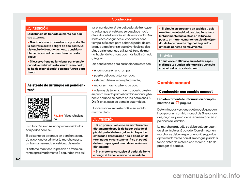 Seat Arona 2019  Manual del propietario (in Spanish) Conducci