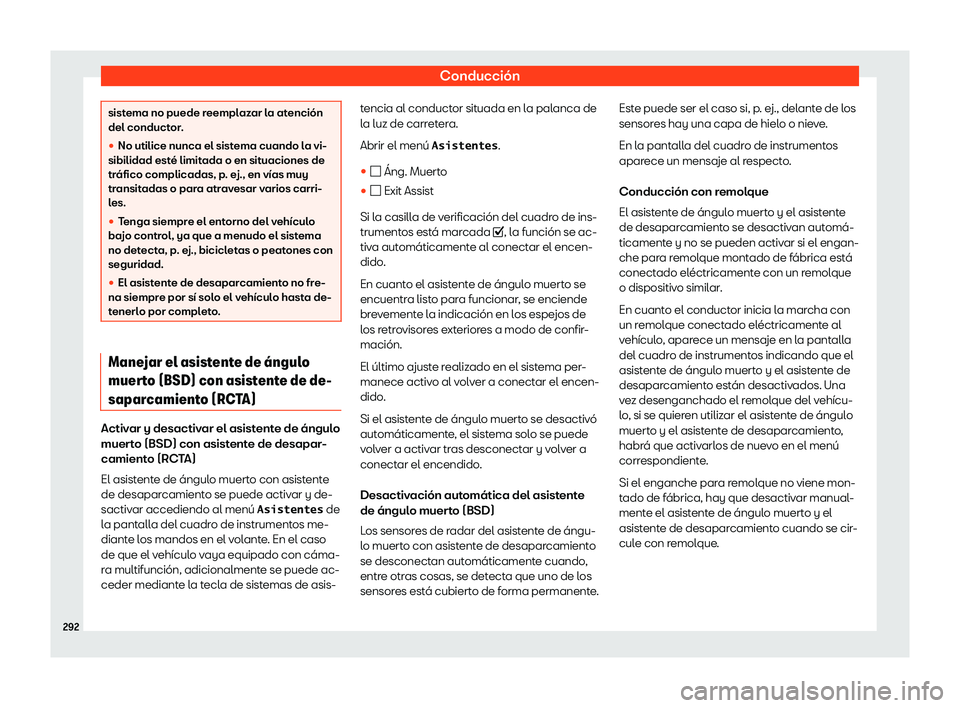 Seat Arona 2019  Manual del propietario (in Spanish) Conducci