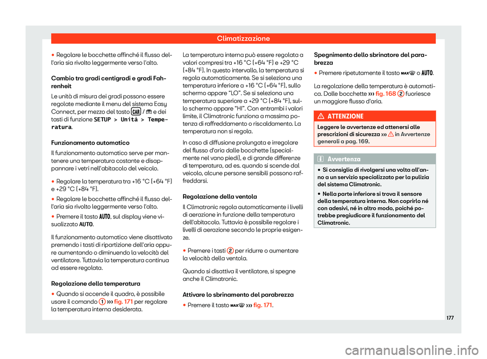 Seat Arona 2019  Manuale del proprietario (in Italian) Climatizzazione
