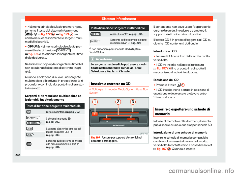 Seat Arona 2019  Manuale del proprietario (in Italian) Sistema infotainment
