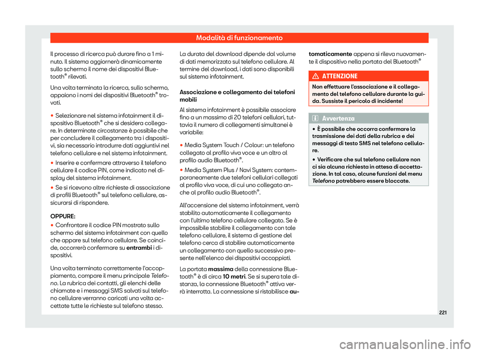 Seat Arona 2019  Manuale del proprietario (in Italian) Modalit