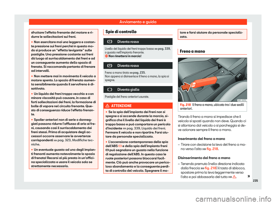 Seat Arona 2019  Manuale del proprietario (in Italian) Avviamento e guida
sfruttare l