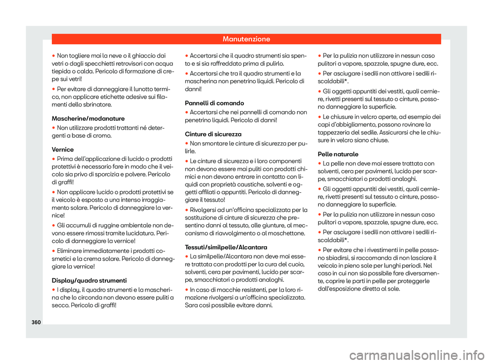 Seat Arona 2019  Manuale del proprietario (in Italian) Manutenzione
