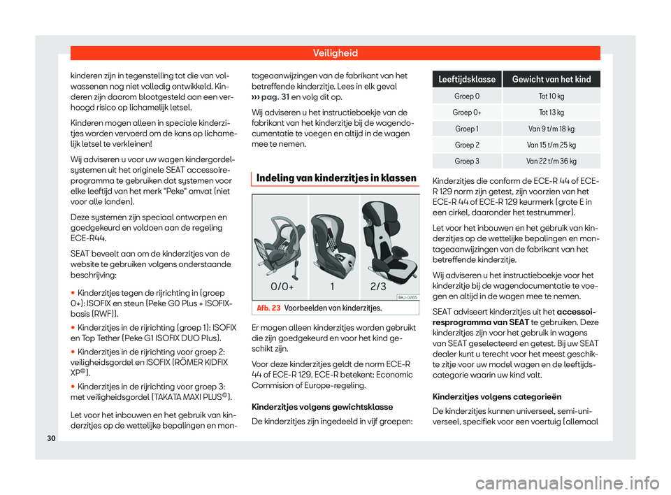 Seat Arona 2019  Handleiding (in Dutch) Veiligheid
kinderen z