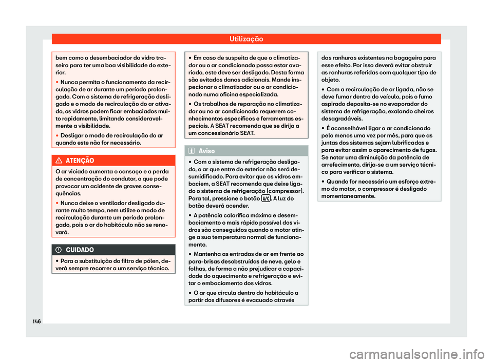 Seat Arona 2019  Manual do proprietário (in Portuguese)  Utiliza