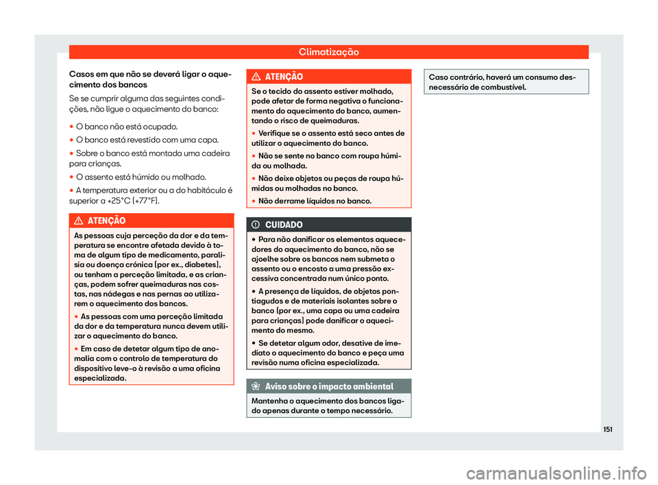 Seat Arona 2019  Manual do proprietário (in Portuguese)  Climatiza