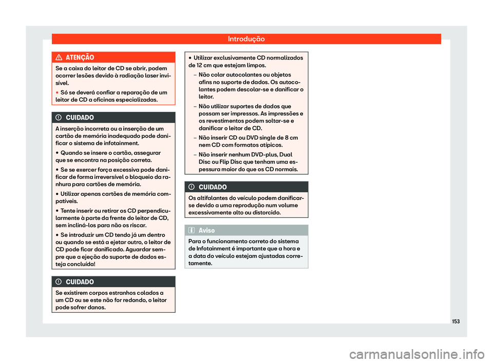 Seat Arona 2019  Manual do proprietário (in Portuguese)  Introdu