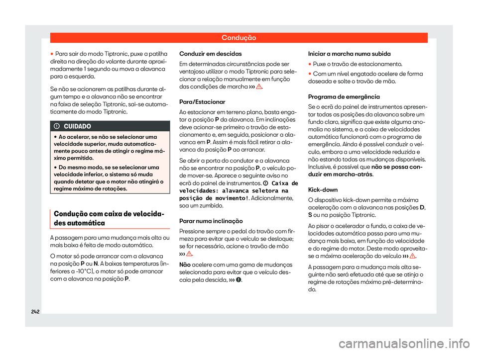 Seat Arona 2019  Manual do proprietário (in Portuguese)  Condu