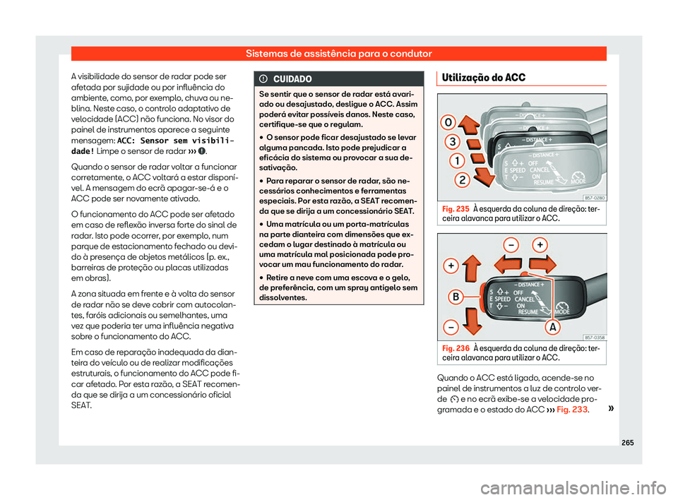 Seat Arona 2019  Manual do proprietário (in Portuguese)  Sistemas de assist