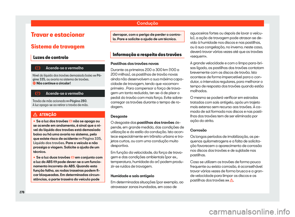 Seat Arona 2019  Manual do proprietário (in Portuguese)  Condu