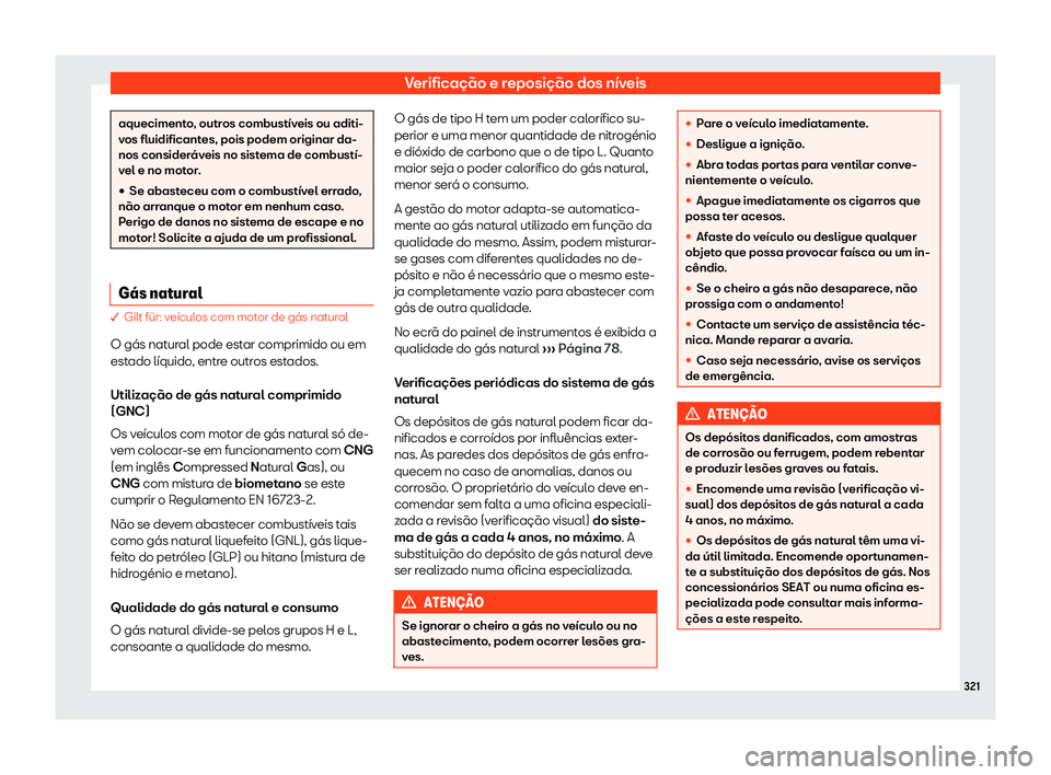 Seat Arona 2019  Manual do proprietário (in Portuguese)  Verifica