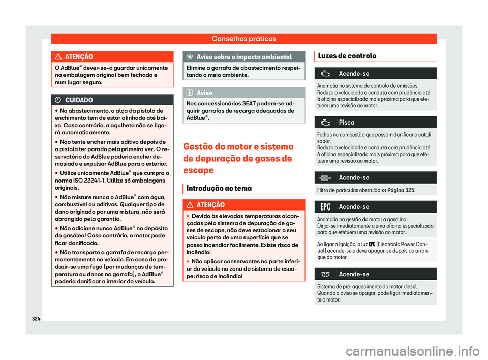 Seat Arona 2019  Manual do proprietário (in Portuguese)  Conselhos pr