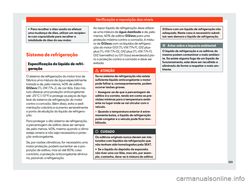 Seat Arona 2019  Manual do proprietário (in Portuguese)  Verifica