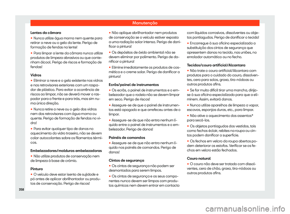 Seat Arona 2019  Manual do proprietário (in Portuguese)  Manuten