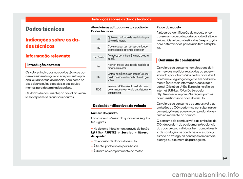 Seat Arona 2019  Manual do proprietário (in Portuguese)  Indica