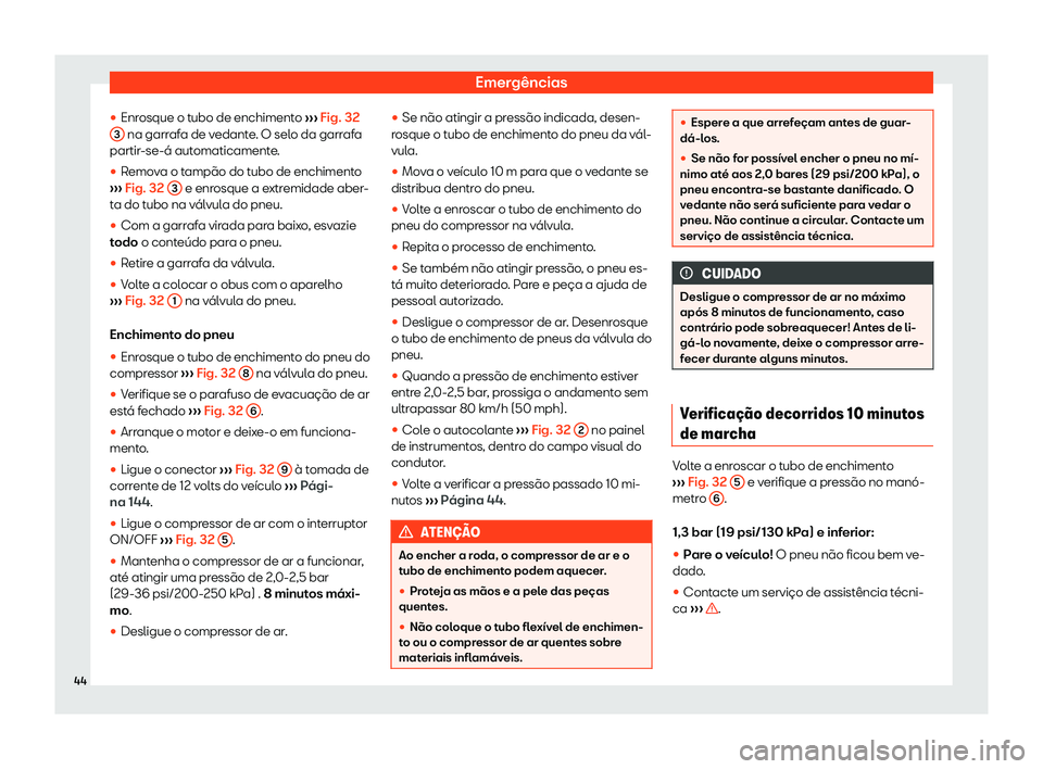 Seat Arona 2019  Manual do proprietário (in Portuguese)  Emerg