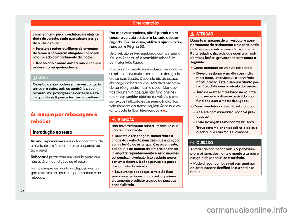 Seat Arona 2019  Manual do proprietário (in Portuguese)  Emerg