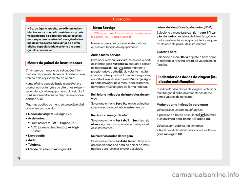 Seat Arona 2019  Manual do proprietário (in Portuguese)  Utiliza