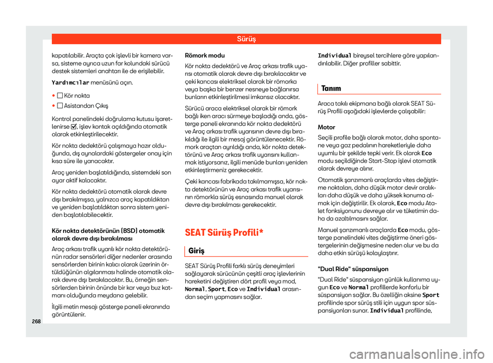 Seat Arona 2019  Kullanım Kılavuzu (in Turkish) S