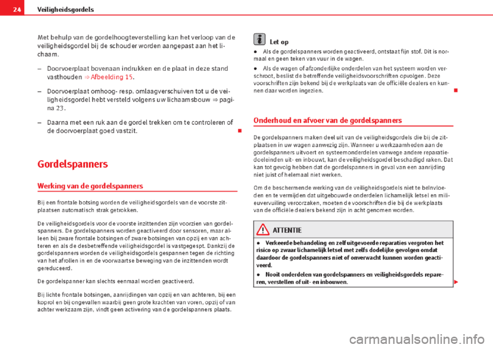 Seat Altea 2015  Handleiding (in Dutch) 