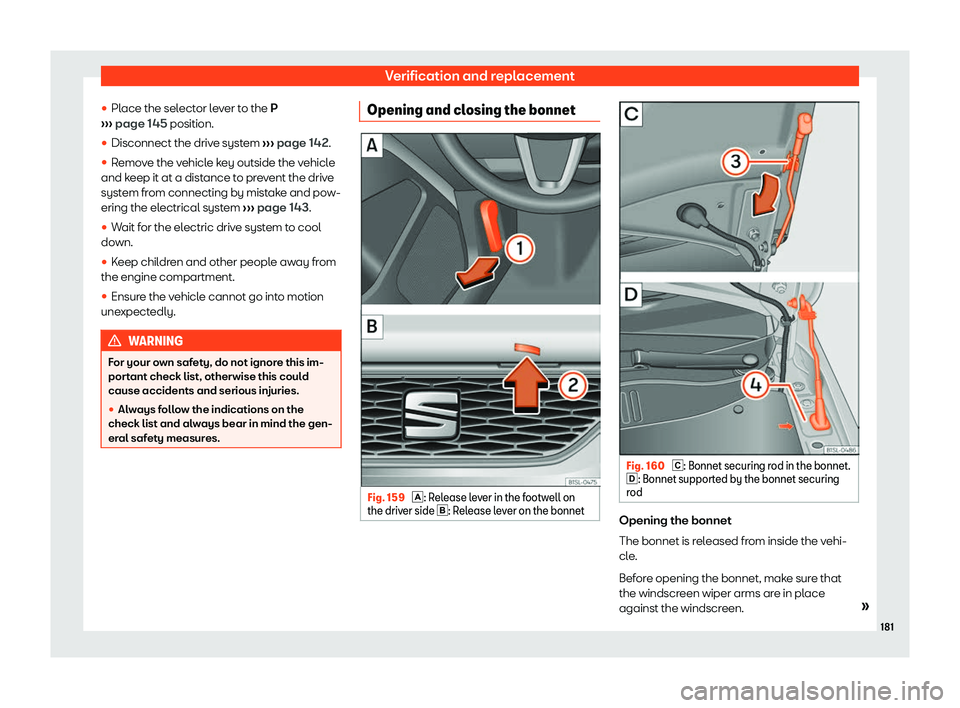 Seat Mii electric 2019  Owners Manual Verification and replacement
