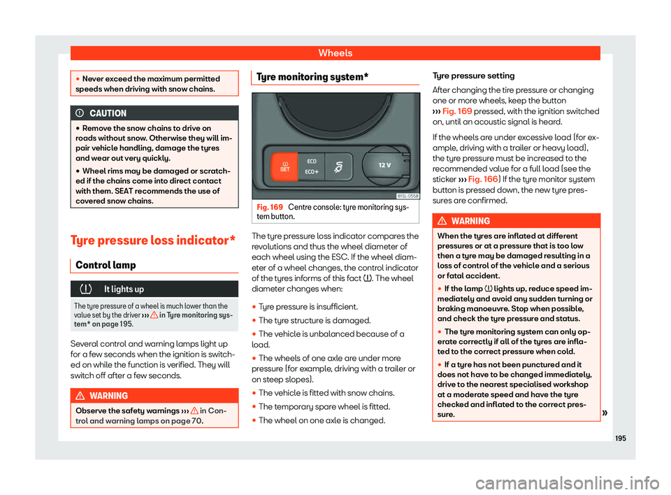 Seat Mii electric 2019  Owners Manual Wheels
