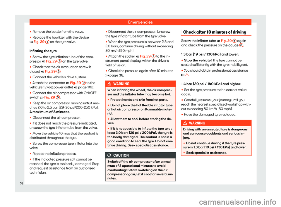 Seat Mii electric 2019  Owners Manual Emergencies
