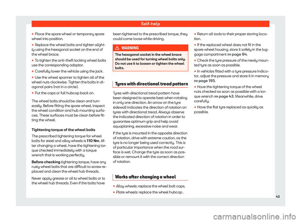 Seat Mii electric 2019  Owners Manual Self-help

