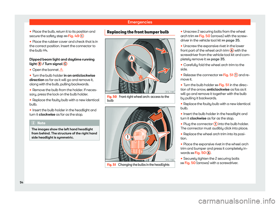 Seat Mii electric 2019  Owners Manual Emergencies
