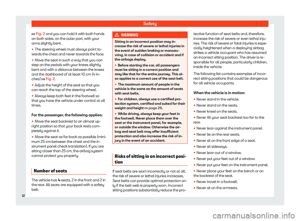 Seat Mii electric 2020  Owners manual Safety
