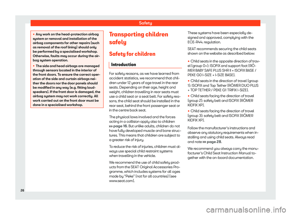 Seat Mii electric 2020  Owners manual Safety
