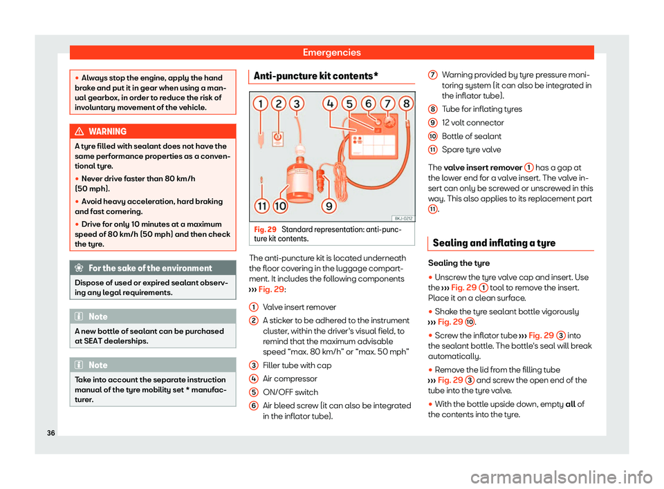 Seat Mii electric 2020  Owners manual Emergencies
